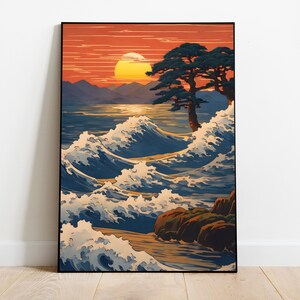 Japanese Ukiyo-e Poster Digital Art | Printable Wall Art | Ukiyo-e Print | Digital Download | Landscape | Vintage Painting | Room Decor