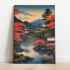 Japanese Ukiyo-e Poster Digital Art | Printable Wall Art | Ukiyo-e Print | Digital Download | Landscape | Vintage Painting | Room Decor