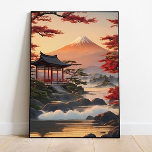 Japanese Ukiyo-e Poster Digital Art | Printable Wall Art | Ukiyo-e Print | Digital Download | Landscape | Vintage Painting | Room Decor