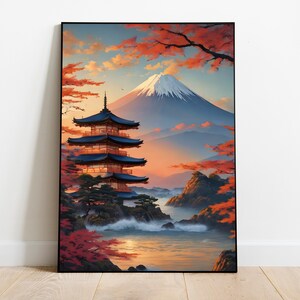 Japanese Ukiyo-e Poster Digital Art | Printable Wall Art | Ukiyo-e Print | Digital Download | Landscape | Vintage Painting | Room Decor