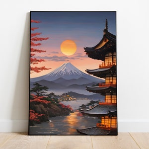 Japanese Ukiyo-e Poster Digital Art | Printable Wall Art | Ukiyo-e Print | Digital Download | Landscape | Vintage Painting | Room Decor