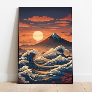 Japanese Ukiyo-e Poster Digital Art | Printable Wall Art | Ukiyo-e Print | Digital Download | Landscape | Vintage Painting | Room Decor