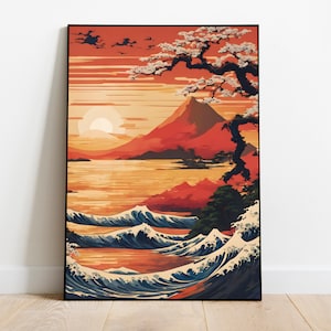 Japanese Ukiyo-e Poster Digital Art | Printable Wall Art | Ukiyo-e Print | Digital Download | Landscape | Vintage Painting | Room Decor