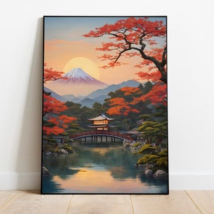 Japanese Ukiyo-e Poster Digital Art | Printable Wall Art | Ukiyo-e Print | Digital Download | Landscape | Vintage Painting | Room Decor