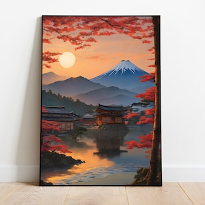 Japanese Ukiyo-e Poster Digital Art | Printable Wall Art | Ukiyo-e Print | Digital Download | Landscape | Vintage Painting | Room Decor