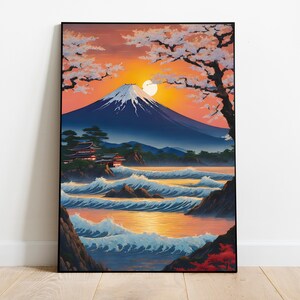 Japanese Ukiyo-e Poster Digital Art | Printable Wall Art | Ukiyo-e Print | Digital Download | Landscape | Vintage Painting | Room Decor