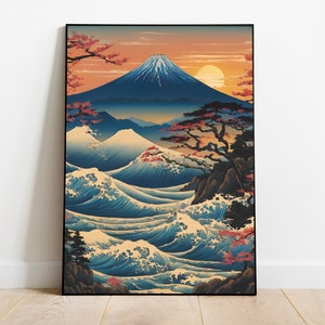 Japanese Ukiyo-e Poster Digital Art | Printable Wall Art | Ukiyo-e Print | Digital Download | Landscape | Vintage Painting | Room Decor
