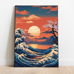 Japanese Ukiyo-e Poster Digital Art | Printable Wall Art | Ukiyo-e Print | Digital Download | Landscape | Vintage Painting | Room Decor