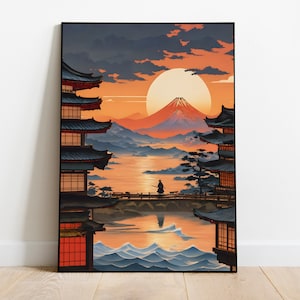 Japanese Ukiyo-e Poster Digital Art | Printable Wall Art | Ukiyo-e Print | Digital Download | Landscape | Vintage Painting | Room Decor