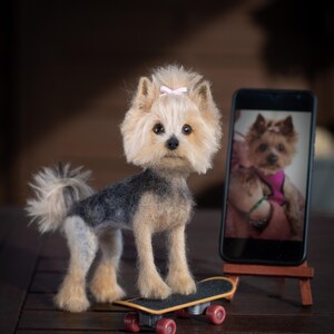 Custom Felted Dog – Realistic Pet Portrait – Miniature Dog Sculpture – Handmade Memorial Gift – Personalized Gift