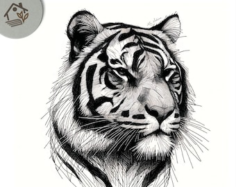 Instinctive Elegance: Illustration of a Tiger