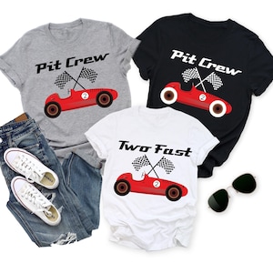 Two Fast Pit Crew Birthday Shirt, Car Race Birthday Shirt, Racing Family Matching Shirt, Birthday Gift, Two Fast Race Birthday Shirt