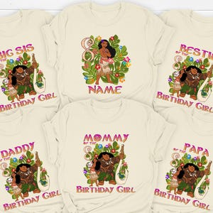 Moana Birthday T-Shirt Girls, Moana Movie Shirt, Disney Princess Birthday Trip Shirt, Disneyland Family Shirts, Maui Shirt, Kids Moana Shirt