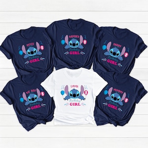Custom Stitch Birthday Shirt, Disneyland Lilo Angel Shirt, Personalized Birthday Shirt,  Stitch Birthday Girl Shirt, Birthday Family Shirts