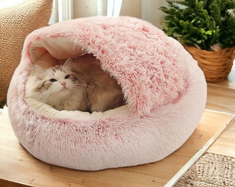 Luxury Pet Bed, Pet Gifts, Fluffy Cat Bed - Cozy Bed For Pets, Anxiety Relief Cat Beds, Calming Cat Basket Bed | Luxury Pet Accessories