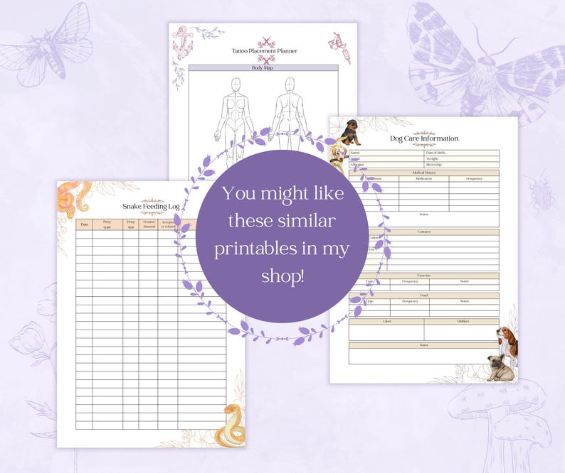 Curated visual reference: Visual Reference: Snake Chore Chart Printable Pdf Reptile Care Responsibility Tracker