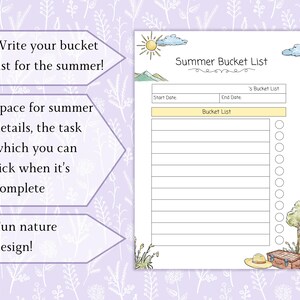 Summer Countdown for Kids Printable PDF | Summer Bucket List - Etsy