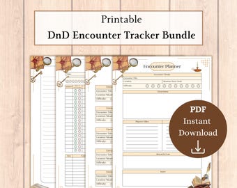 DnD Encounter Tracker Bundle Printable PDF | DM Encounter Planner | Initiative Tracker | DnD DM Toolkit | DnD Reference Sheets