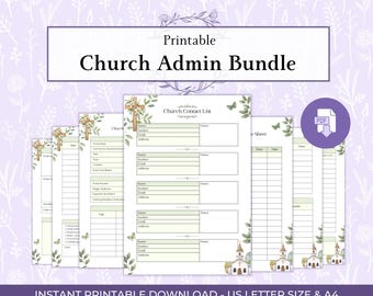 Church Admin Starter Pack Bundle Printable PDF, Church Planner Printable Kit, Ministry Organisation Templates, Church Forms And Trackers