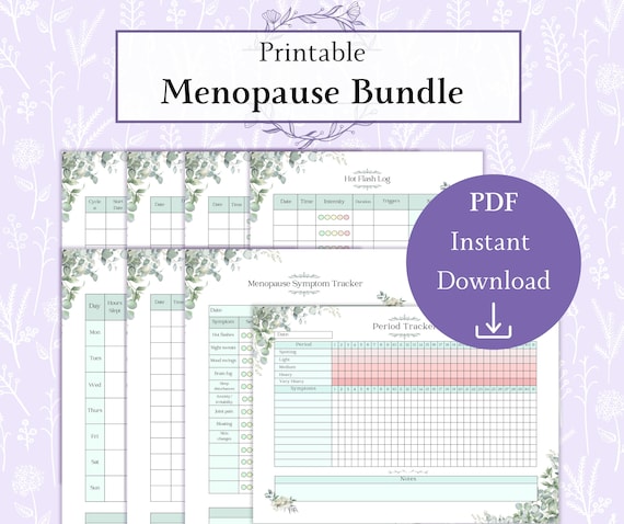 Menopause Bundle Printable PDF | Menopause Tracker | Perimenopause Journal | Menopause Symptom Tracker