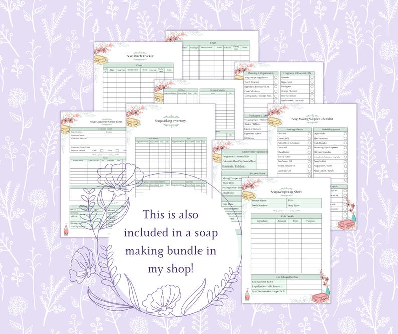Soap Batch Tracker Printable PDF, Soap Making Log Sheet, Handmade Soap ...