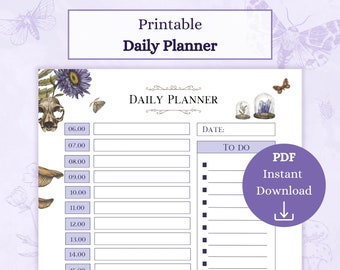 Daily Planner Printable PDF | Productivity Planner | Daily Log | To Do List