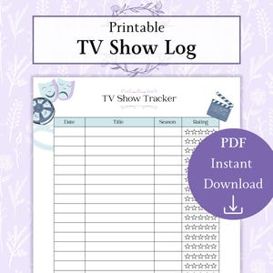Afdrukbare pdf-bestand tv-programma | Tv-showtracker | Series-trackerlogboek | Tv-seizoensrecord | Televisieseries