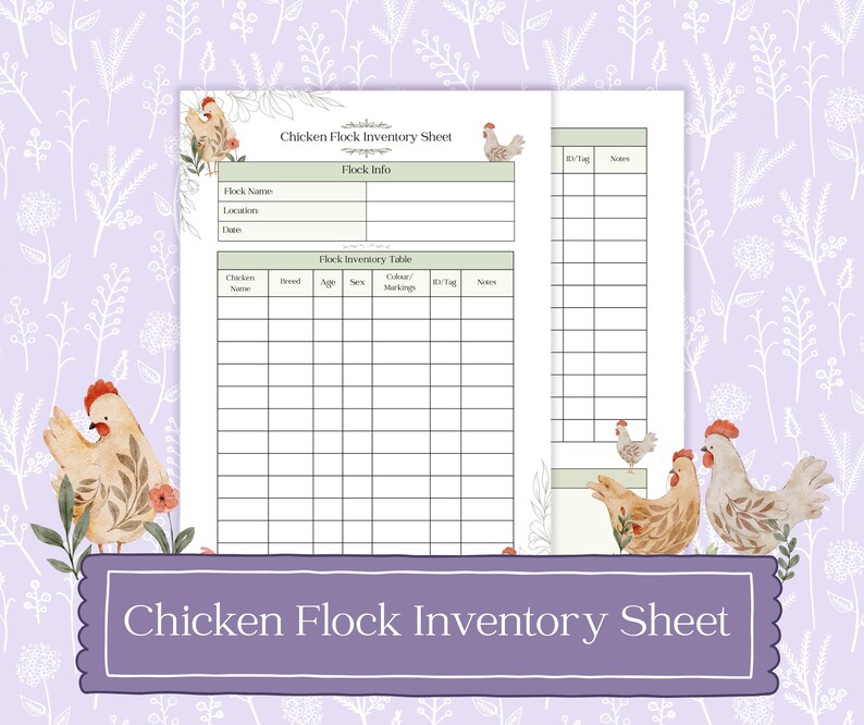 Backyard Chicken Management Planner Printable PDF, Chicken Care ...