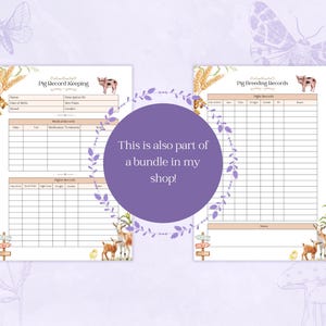 Registro dei suini PDF stampabile / Tabella dei suini / Gestione dei suini / Pianificatore del bestiame / Foglio del registro dei suini immagine 8