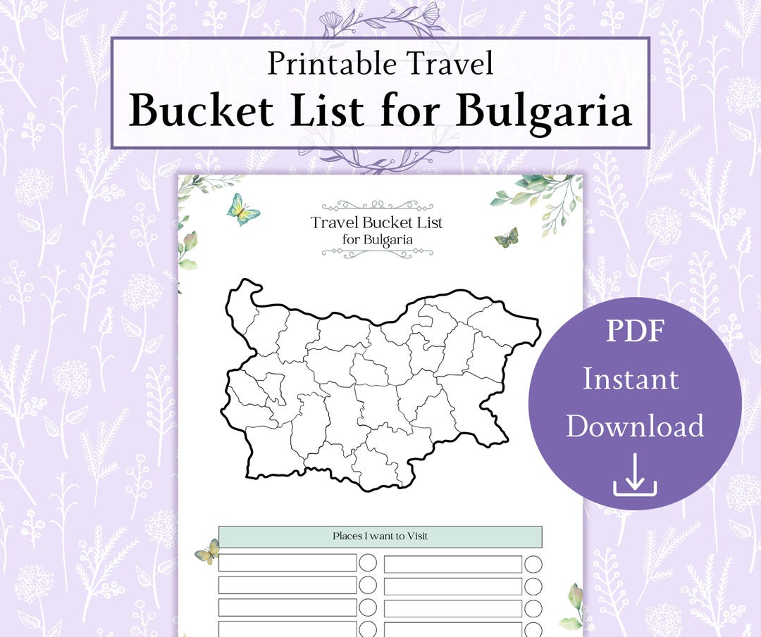 Bulgaria Bucket List Printable PDF Travel Bucket List Travel to