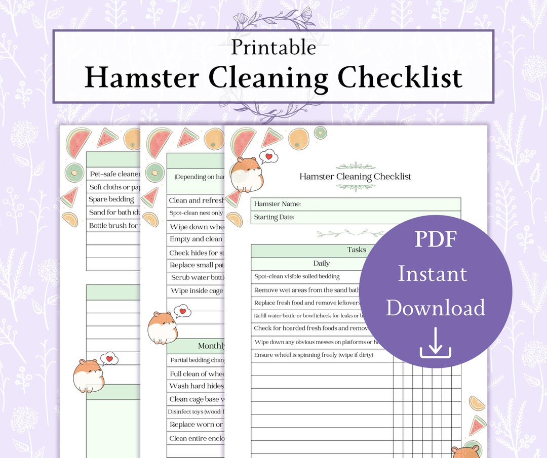 Stunning Hamster Cage Setup Checklist Worksheet image