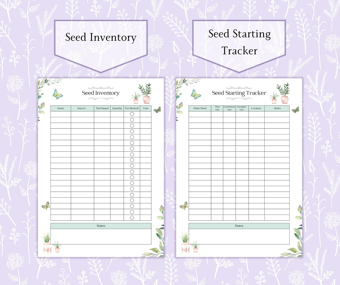 Seed Log Bundle Printable PDF | Seed Starting Tracker | Seed Inventory ...