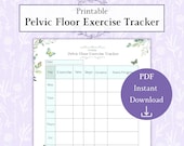 Pelvic Floor Exercise Log Printable PDF | Kegel Tracker | Pelvic Floor Dysfunction Chart | Exercise Chart