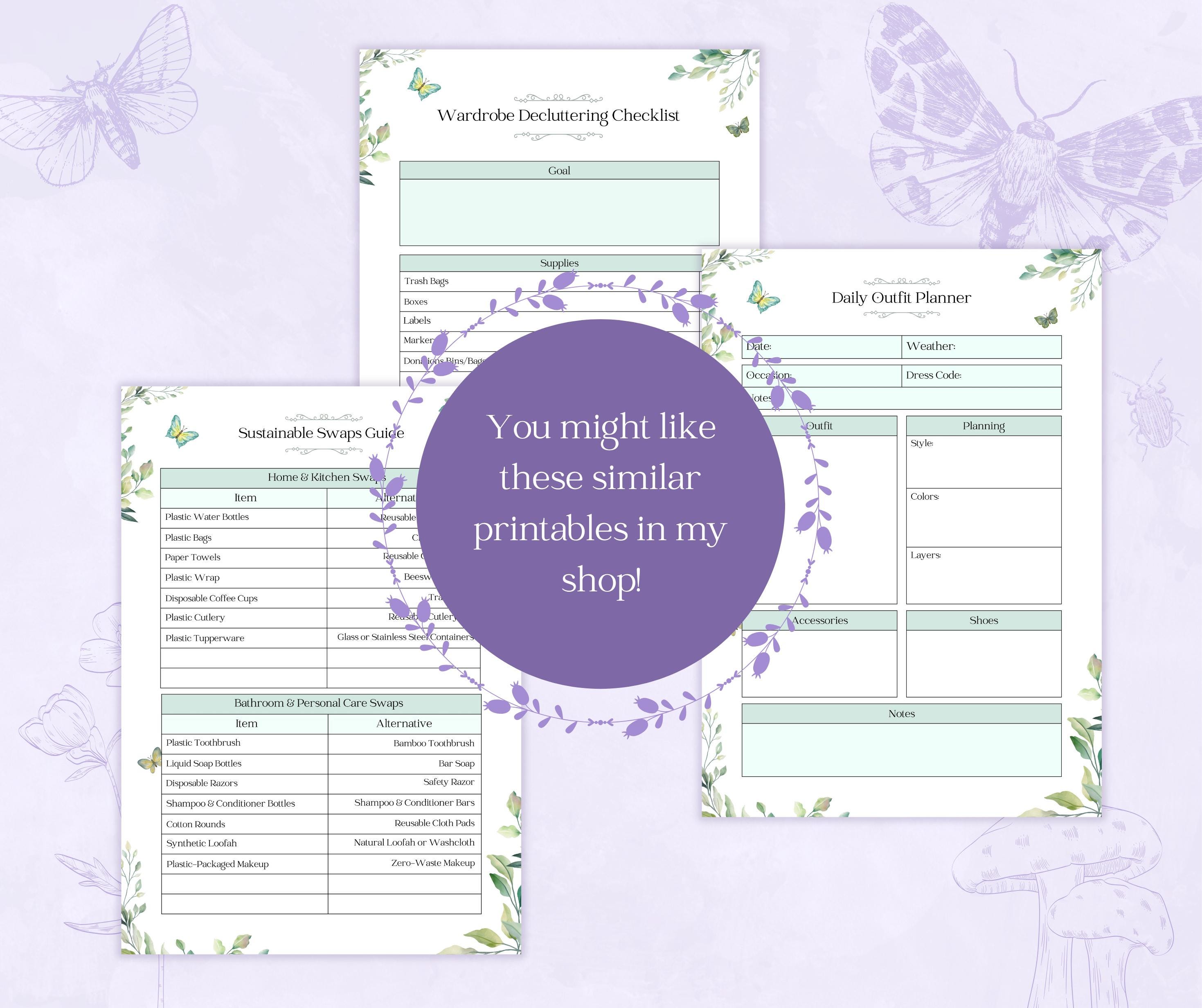 Zero Waste Checklist Printable PDF | Zero Waste Starter Kit Printable ... - Zero-Waste Moving Checklist For Minimalists