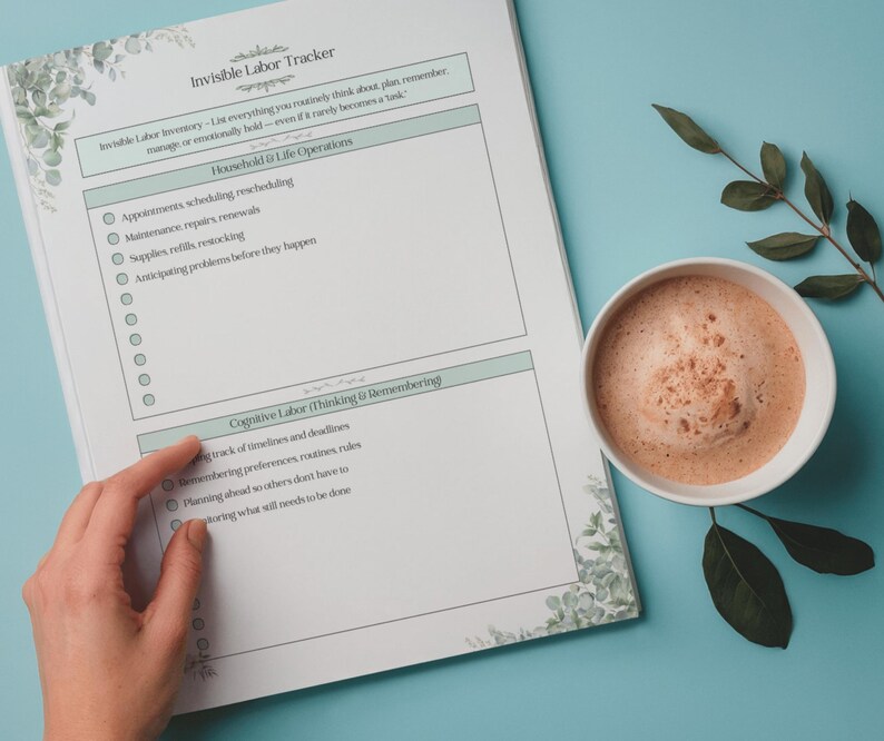 Invisible Labor Tracker Bundle Printable PDF, Mental Load, Emotional Labor & Burnout Awareness Worksheets image 8