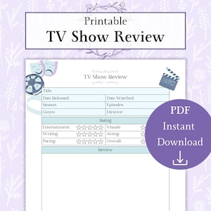 Review tv-programma afdrukbare pdf | Tv-showtracker | Tv-journaalopname | Recensielogboek tv-series | Reviewdagboek