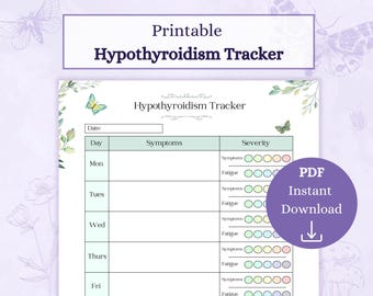 Hypothyreose-Tracker PDF zum ausdrucken | ripped rippling | Schilddrüsenunterfunktion | Psychische Folge | Medizinischer Tracker