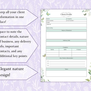 Client Profile Printable PDF | Contact List | Customer Database ...