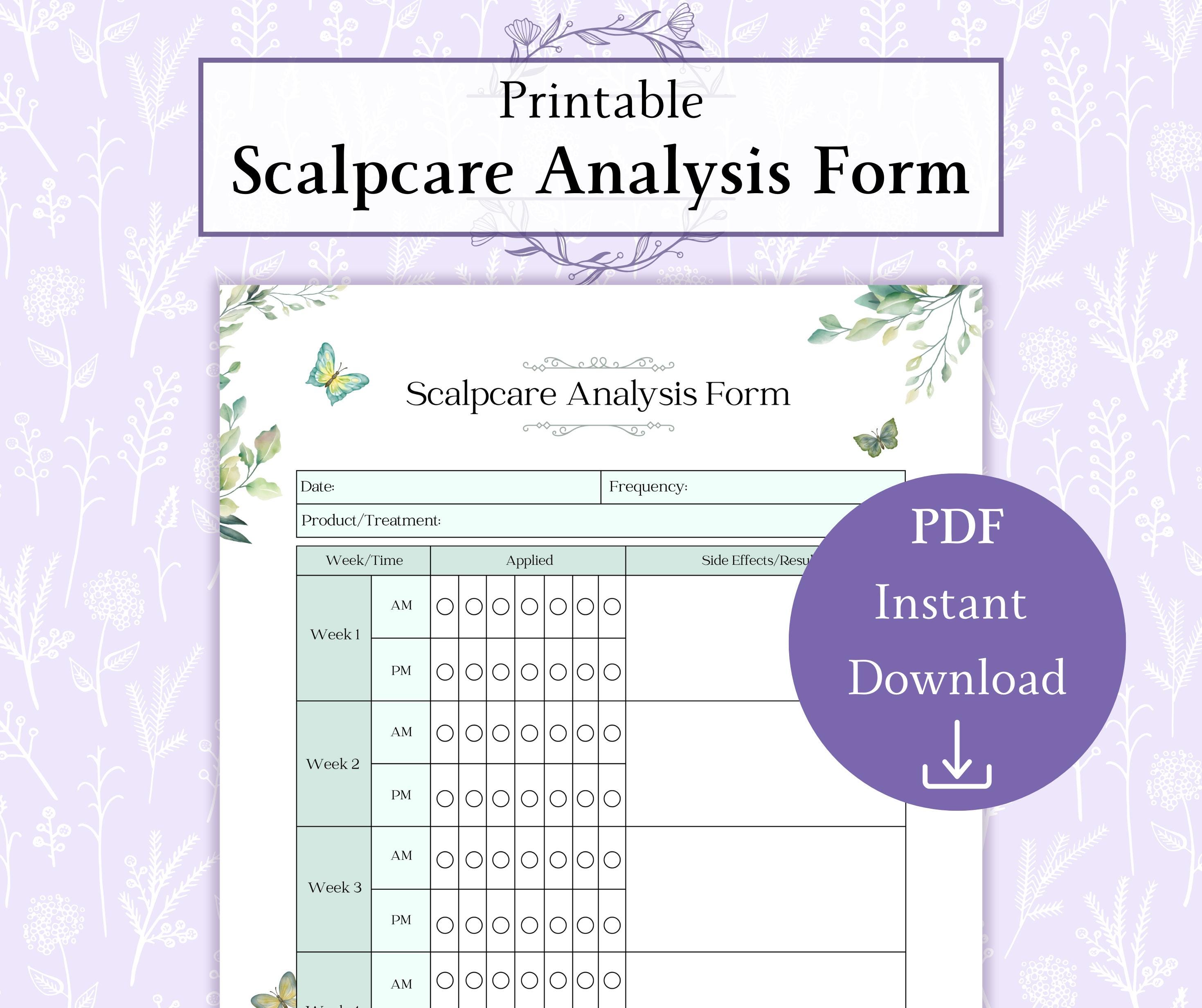 Scalp health tracking chart template