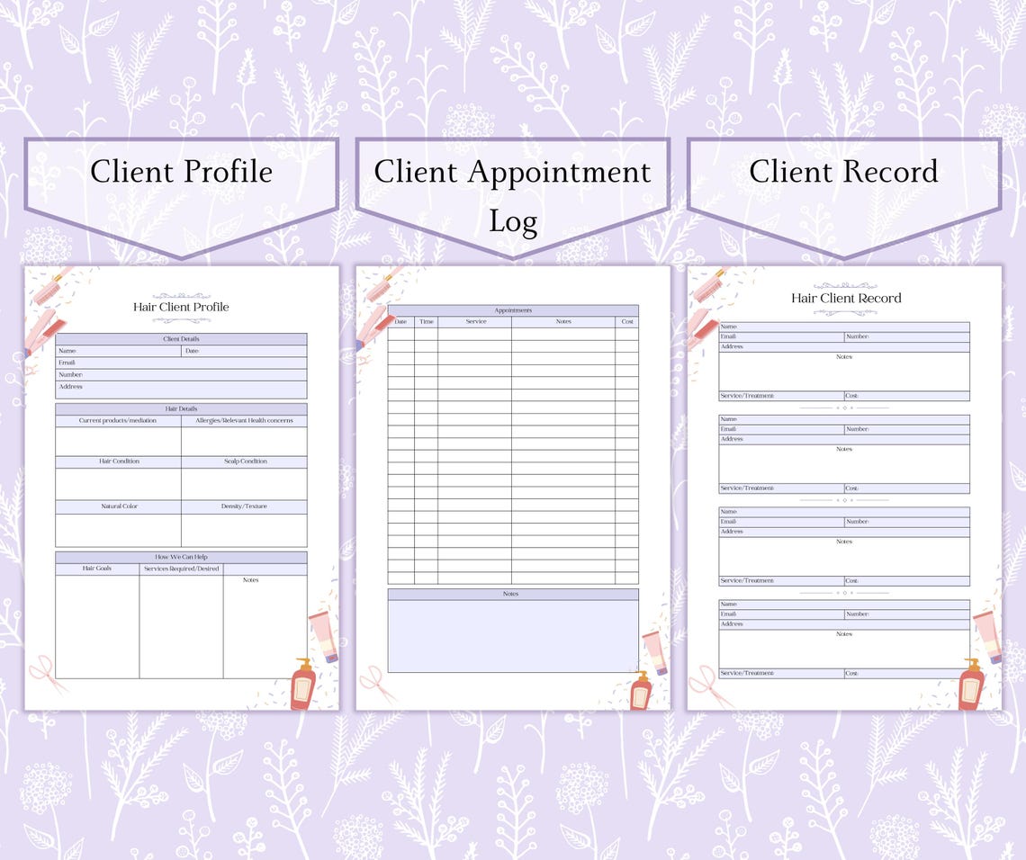 Hairdressing Notes.pdf Hairdressing Forms Bundle Printable PDF | Hairstylist Forms | Hair ...