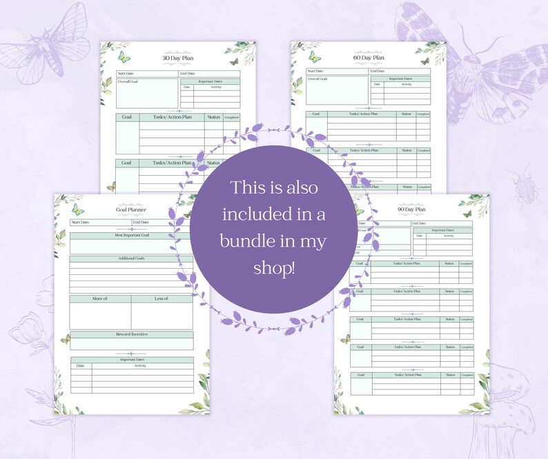 90 Day Action Plan Printable PDF | Goal Action Plan | 90 Day Journal ...