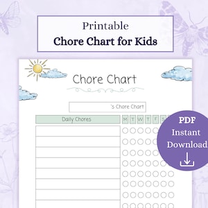 Afdrukbare pdf voor kinderen | Takenschema voor kinderen | Takenschema | Familietakenoverzicht | Checklist schoonmaak