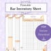 Bar Inventory Sheet Printable PDF | Bar Checklist | Bartender Reorder ...