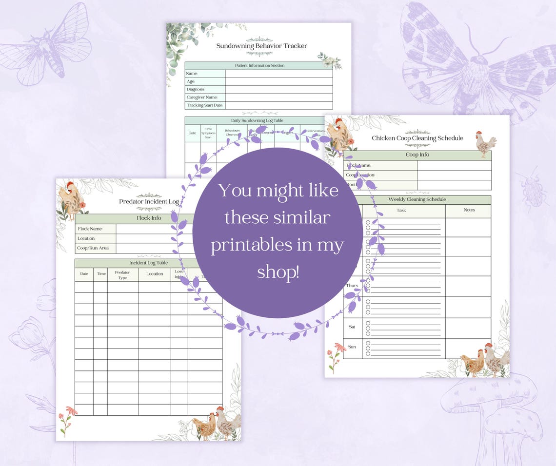 Hatching Record Chicken Egg Incubation Tracker Printable PDF, 21 Day Hatch Log ...