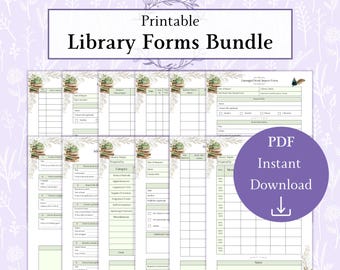 Librarian Forms Bundle Printable PDF | Library Management Form Pack | School Library Forms | Book Tracker Bundle