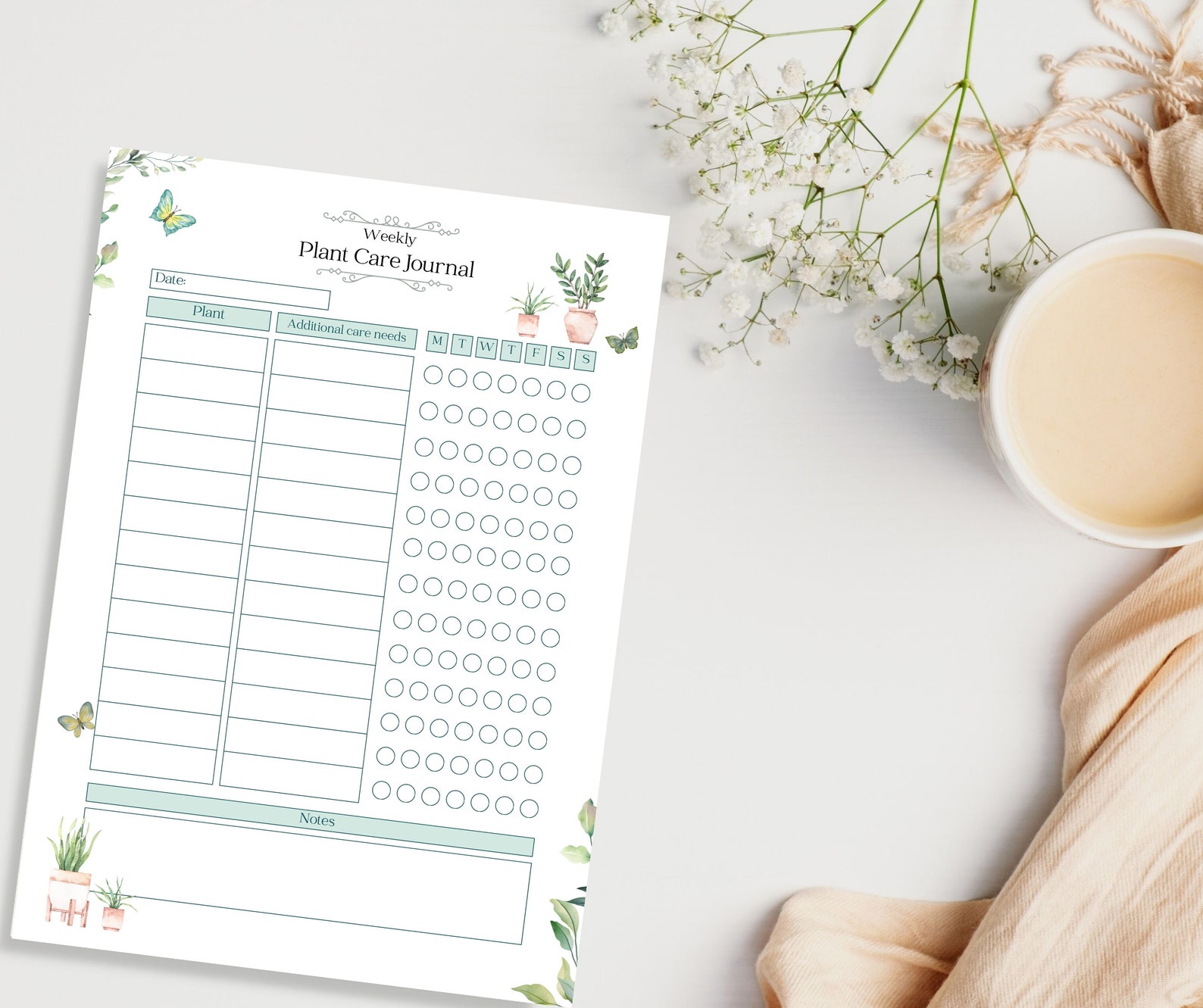 Weekly Plant Care Journal Printable PDF | Plant Watering Schedule Care ...