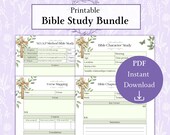Bible Study Guide Bundle Printable PDF | Bible Study Journal | Verse Mapping | Bible Chapter Study | Bible Study Pack