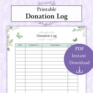 Afdrukbare pdf-donatielogboek | Sponsortracker | Donatietabel | Aanbiedingslogboek | Donatielijst