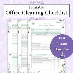 Office Cleaning Checklist Printable PDF | Cleaning Management Office ...