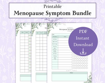 Menopause Symptom Tracker Bundle Printable PDF | Perimenopause Symptom Log | Hormone Health Tracker | Midlife Wellness Printable